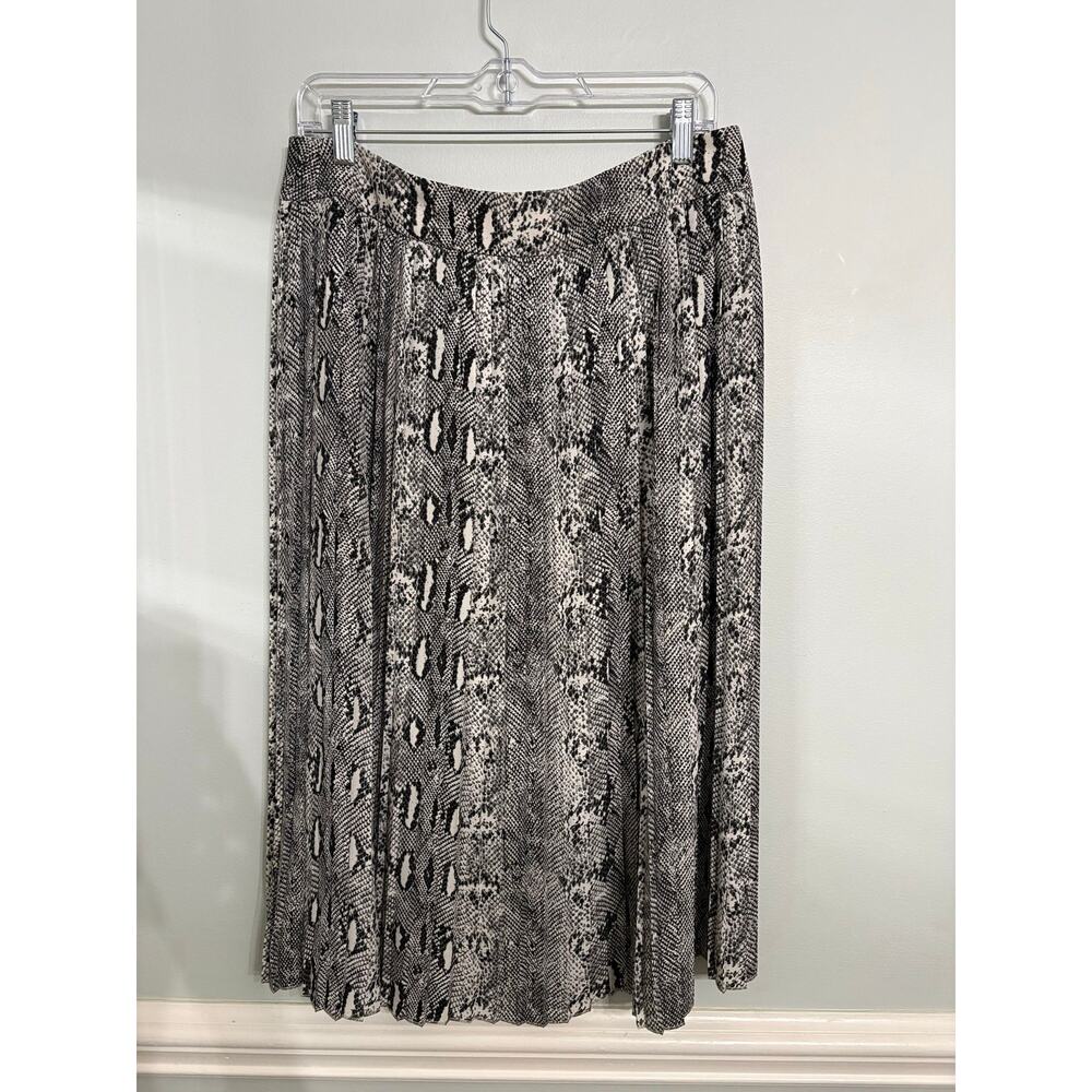 J. Crew Factory Snake Print Pleated Skirt